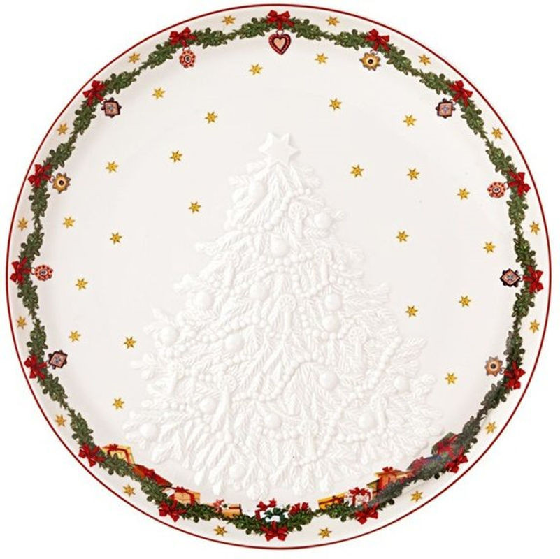 Villeroy & Boch Weihnachtsbaum Dekoration aus Porzellan mehrfarbig weiß 25 x 25 cm - Bild 1