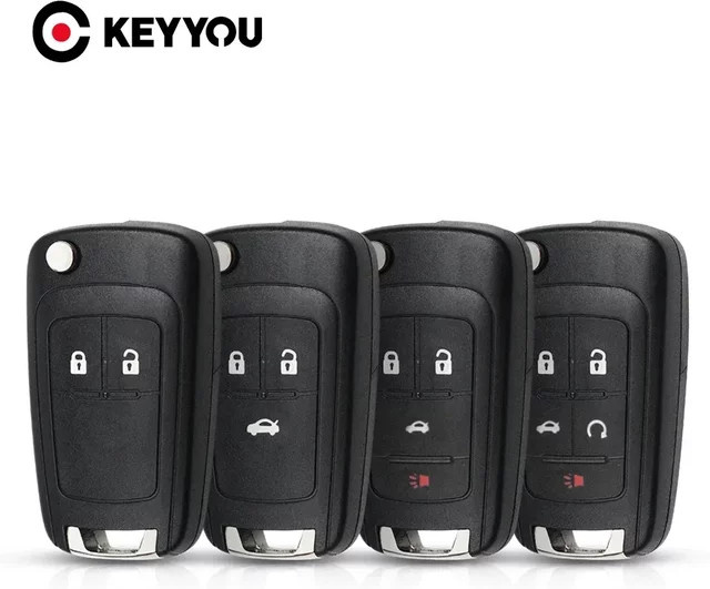 KEYYOU Flip Auto Schlüssel Shell für Chevrolet Cruze Epica Lova Camaro Impala sowie Opel Astra J Corsa Insignia in Schwarz - Bild 1