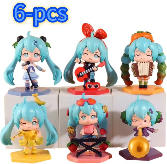 Bandai Hatsune Miku Anime Mädchen Figuren, 6-teiliges Set - Bild 1