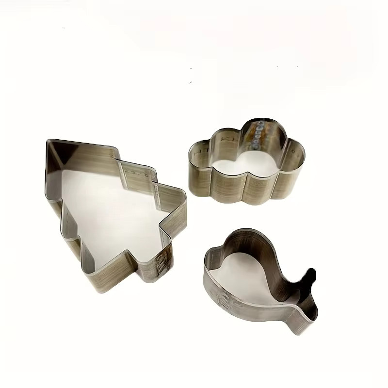 Handgefertigtes DIY-Stanzmesser in Weihnachtsbaum-Wolkenform aus Silikon und Stahl, Silber - Bild 2