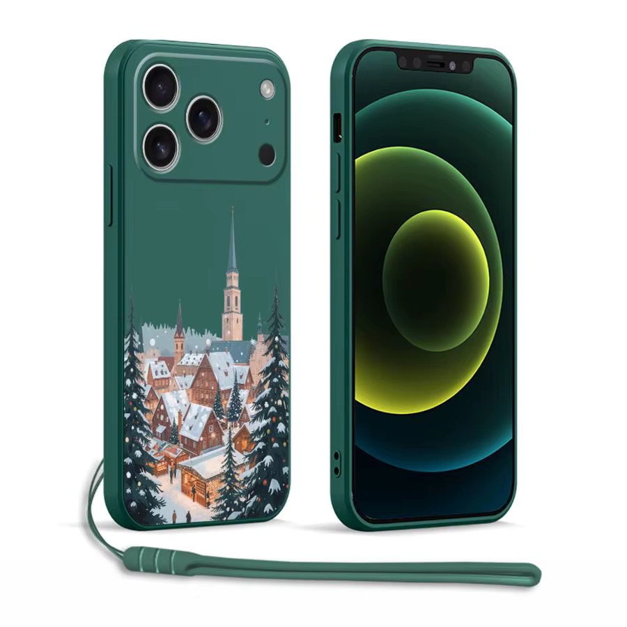 Soft Cover Case für Apple iPhone in Grün mit Weihnachtsmann-Design - Bild 1