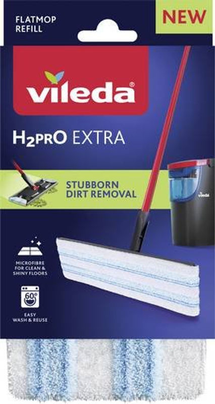 Vileda H2PRO Extra Flat Mop Ersatzbezug in Weiß - Bild 3