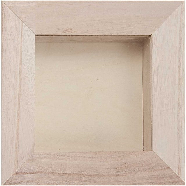 Rico Design 3D-Holz Bilderrahmen quadratisch in Beige, B/H: 16 x 16 cm - Bild 1