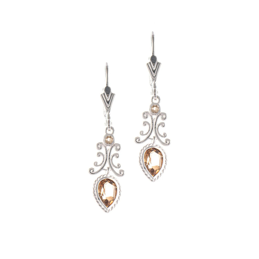Ohrringe 925 Silber, Zirkonia, cognac, Damen - Bild 1