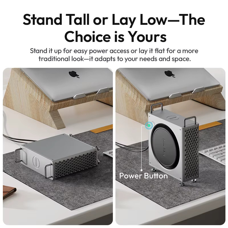 Ulanzi QT01 Aluminiumgehäuse für Mac Mini M4/M4 Pro in Silber mit Heck-zu-Schnellkühlung - Bild 2