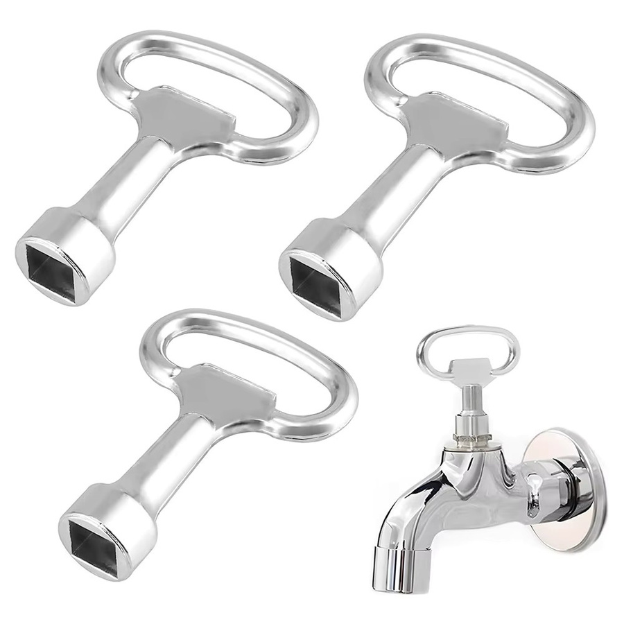 Vibratite 3er-Set quadratische Schlüssel aus Edelstahl in Silber für Wasserhähne, Belüftungsschlüssel und Schranktürschlösse - Bild 2