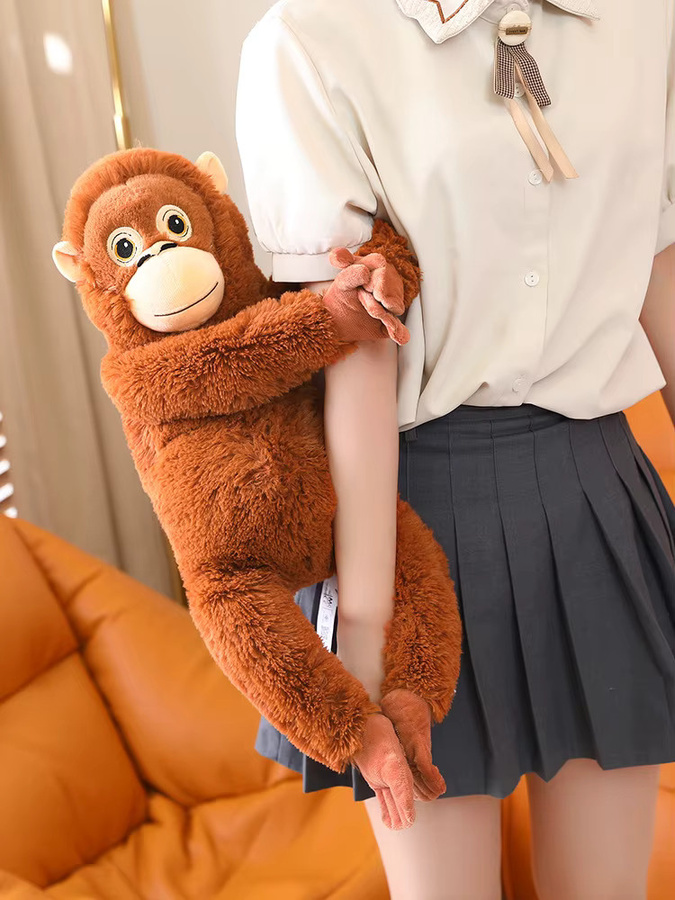 MIAOOWA Orang-Utan Plüschtier, Rucksack Schultertasche, Puppe, Braun - Bild 5