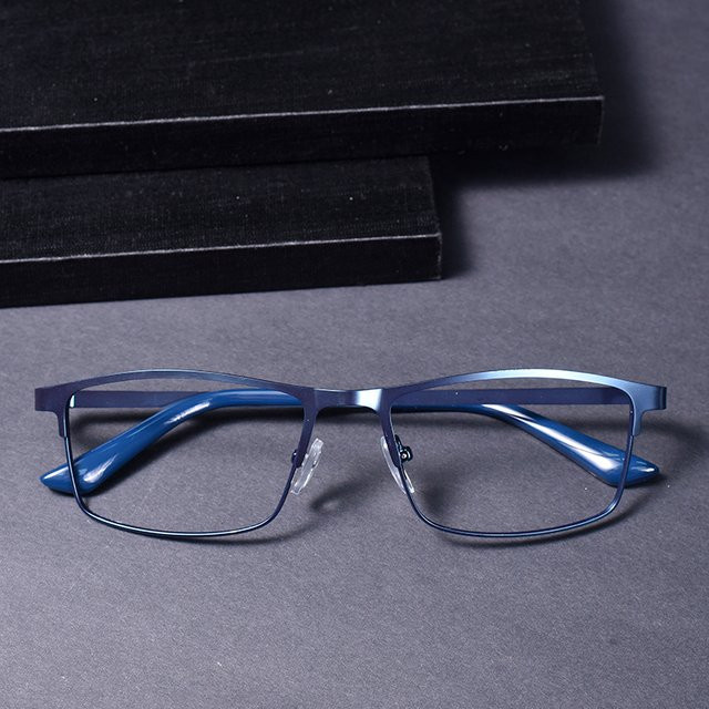ONEVAN Lesebrille, Metall, Vollrand, rechteckig, blau, Herren - Bild 1