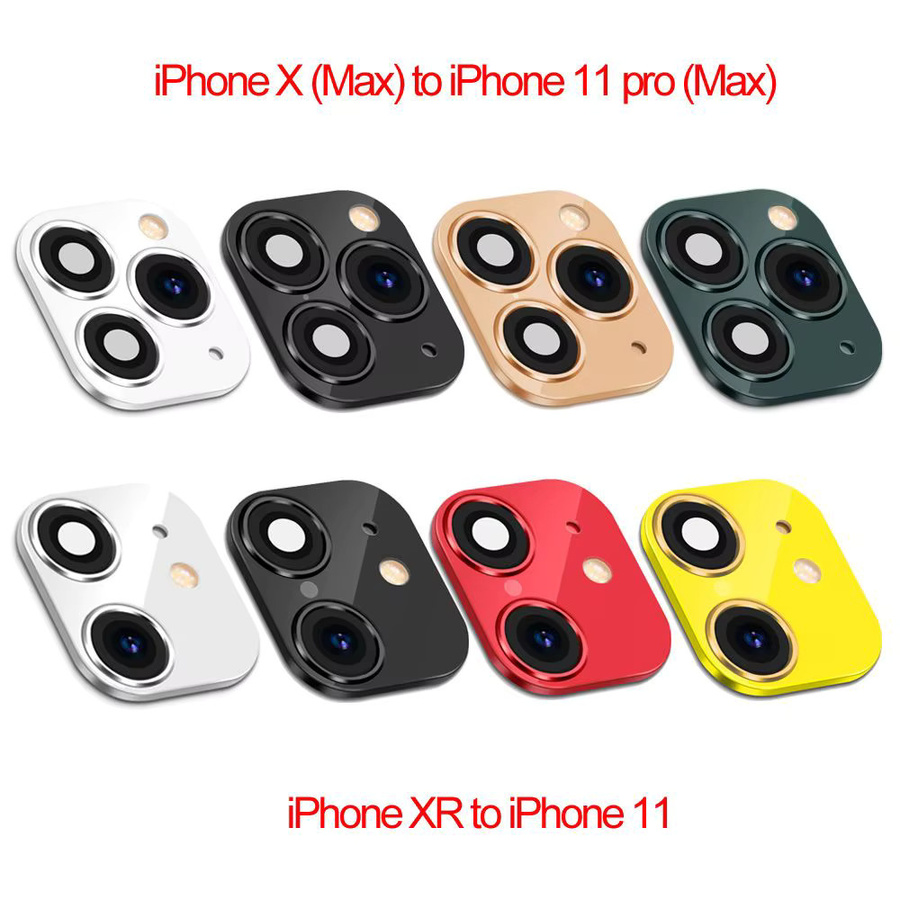 Displayschutzfolie und Fake-Kameraobjektiv-Aufkleber Set für Apple iPhone XR, iPhone X und iPhone 11 Pro Max in Schwarz - Bild 2