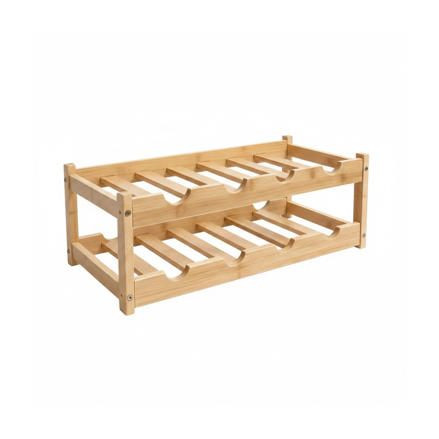 Relaxdays Weinregal aus Bambus in Natur/Beige, freistehend, B/T/H: 66,0 x 23,5 x 165,0 cm - Bild 2