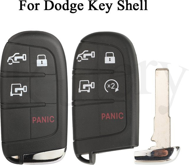 Jingyuqin Smart-Fernbedienungs-Autoschlüsselgehäuse für Dodge Ram Promaster 1500 2500 3500, 4/5-Tasten, Schwarz - Bild 1