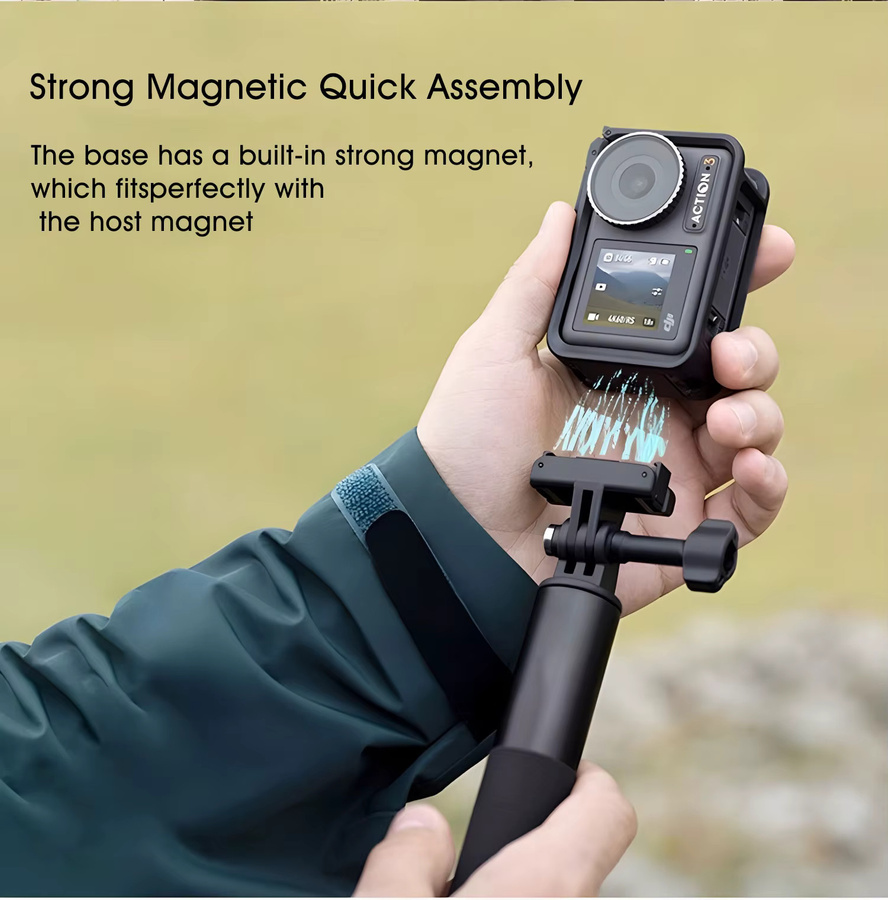 DJI Magnetischer Schnellverschluss-Adapterhalterung für Osmo Action 5 Pro, 4 und 3 in Schwarz - Bild 3