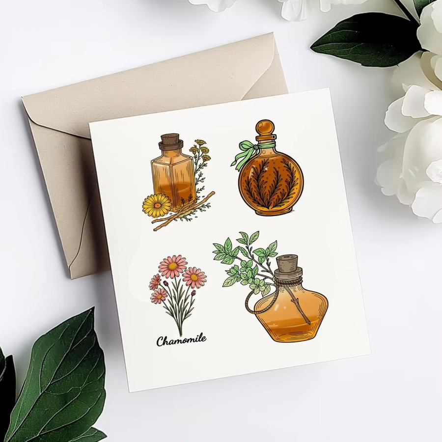 Transparenter Stempel mit Pflanzen- und Blumenmotiv für DIY Scrapbooking und Kartenherstellung - Bild 5