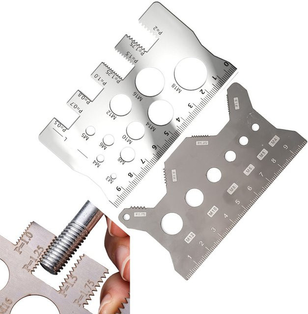 HpLive 2-teiliges Messgerät für Schraubgewinde aus Edelstahl in Silber - Bild 1