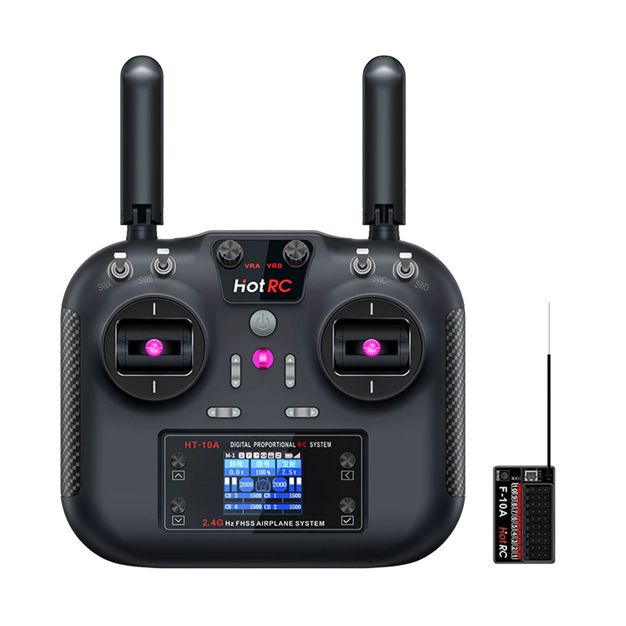 HotRC HT-10A Sender HT10A 2,4G 10CH Fernbedienung, Empfänger - Bild 2