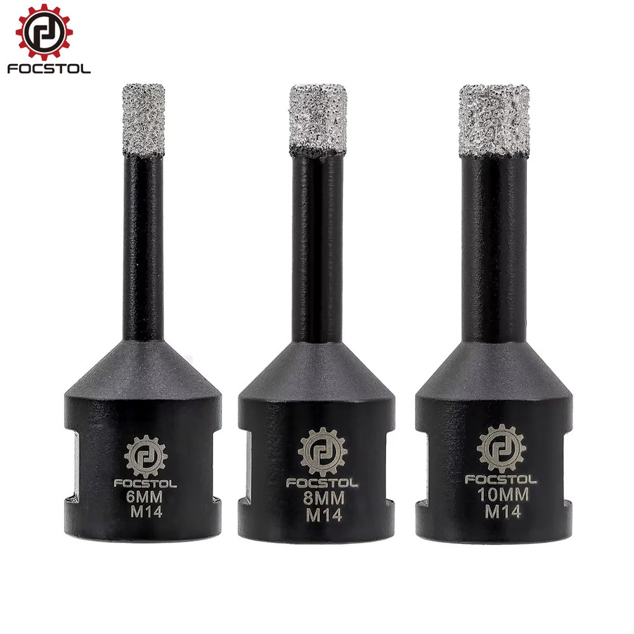 FOCSTOL 5-teiliges Diamantbohrer Set mit M14-Gewinde für Fliesen, Keramik, Marmor und Granit, Durchmesser: 6 mm, 8 mm und 10 mm - Bild 2