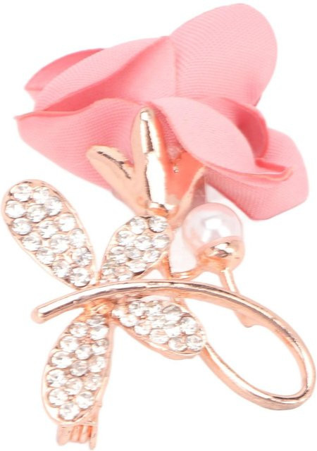 Neoglint Blumenbrosche Stoff-Rosenbrosche, Strass, weiß, Damen - Bild 1