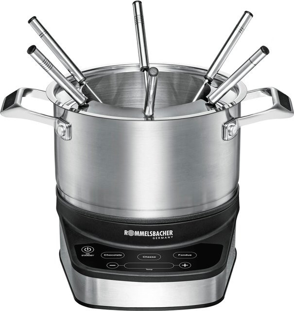 Rommelsbacher Elektro-Fondue-Set F 1200 in Edelstahl und Schwarz - Bild 1