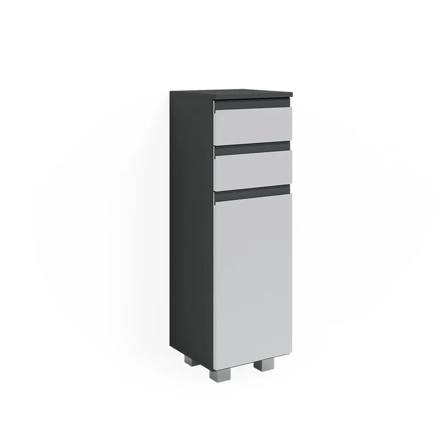 Vicco Midischrank Badschrank J-Shape modern in Weiß und Anthrazit, B/T/H: 30 x 30 x 95 cm - Bild 3