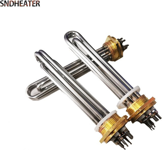 SNDHEATER Elektroheizung Heizelement mit G1 1/4 Zoll Gewinde und Tasse in Silber - Bild 1