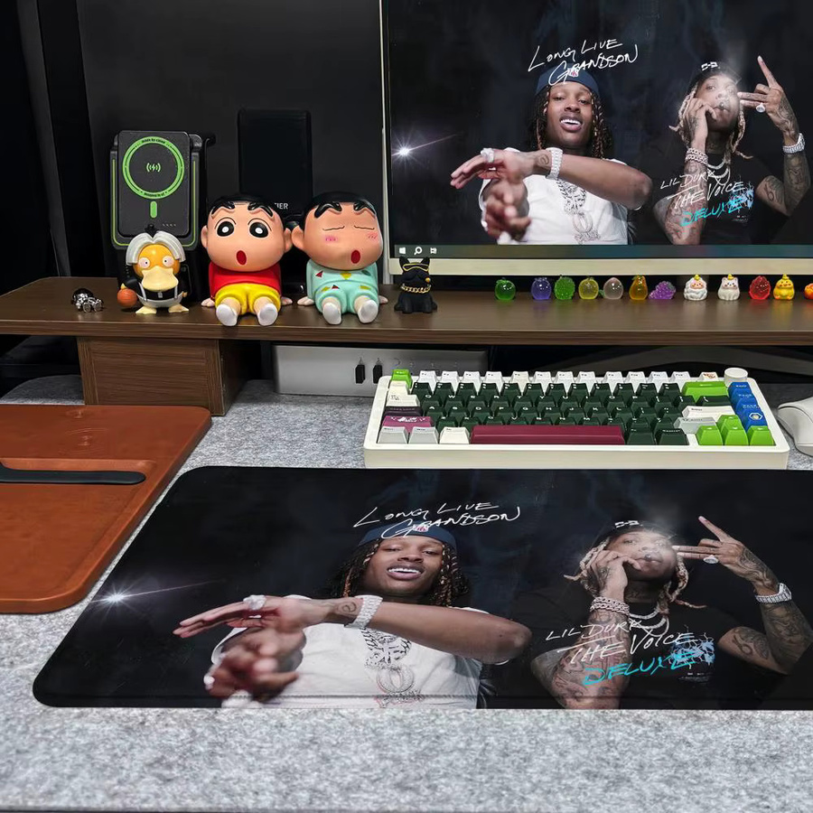 K-King Rapper V-Von Mauspad XXL rutschfeste Gamer-Schreibtischunterlage in Schwarz und Multicolour, B/T: 90 x 40 cm - Bild 3