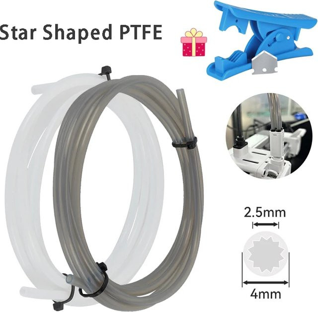 Sirol PTFE-Rohr für Bambu Lab Creality Voron Anycubic, transparent, 4mm Außendurchmesser, hochtemperaturbeständig und mit niedrigem Widerstand - Bild 1