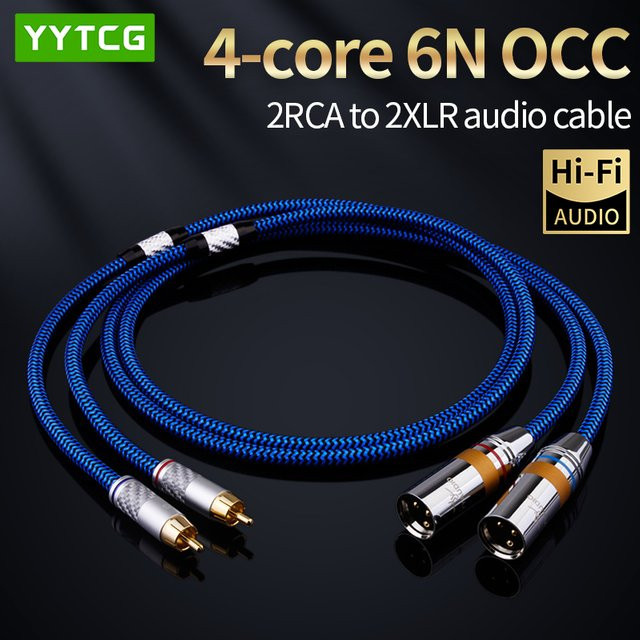 YYTCG Audio-Signalkabel 2RCA auf 2XLR in Blau für Verstärker, Mixer und Lautsprecher - Bild 1