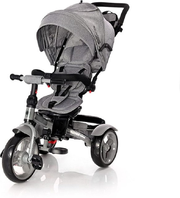 Lorelli Tricycle Neo 4 in 1 Dreirad mit EVA-Reifen und Schiebestange in Dunkelgrau - Bild 1