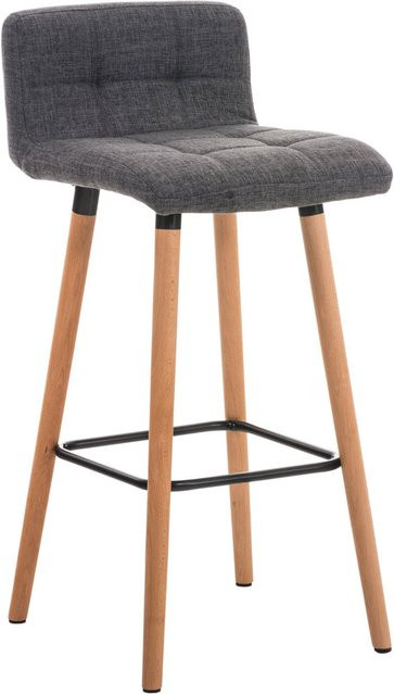 CLP Barhocker Lincoln mit Stoffbezug und Buche-Holzgestell in Grau, Sitzhöhe: 75 cm - Bild 1