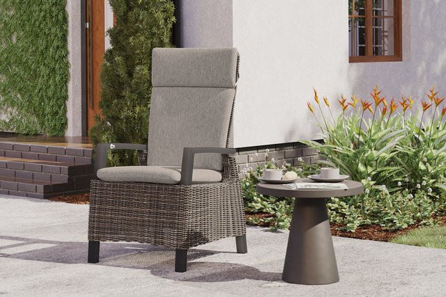 Siena Garden Corido Dining Sessel in Charcoal, verstellbarer Outdoor-Sessel aus Aluminium mit Gardino-Geflecht, B/T/H: 76 x 62 x 109 cm - Bild 1