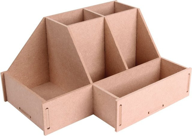 VBS Tischorganizer Stiftehalter Flexio aus Holz in Beige und Braun, B: 18,0 cm, T: 12,3 cm, H: 9,0 cm - Bild 1