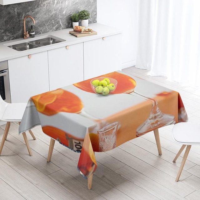 Wasserdichte und ölabweisende Tischdecke von JINGYUE Pet mit Lebensmittelmotiv im modernen nordischen Stil, Mehrfarbig, B: 100 cm, T: 145 cm - Bild 1