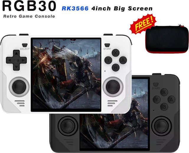 BOYHOM RGB30 Retro Handheld-Spielkonsole mit 4 Zoll IPS-Bildschirm, WLAN und RK3566 Prozessor, Farbe: Weiß - Bild 1