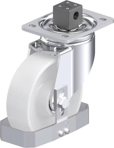 Blickle Stahlblech-Lenkrolle LH-PO 160K-CS13-FS in Weiß mit 160 mm Rad-Durchmesser und 450 kg Tragfähigkeit - Bild 1