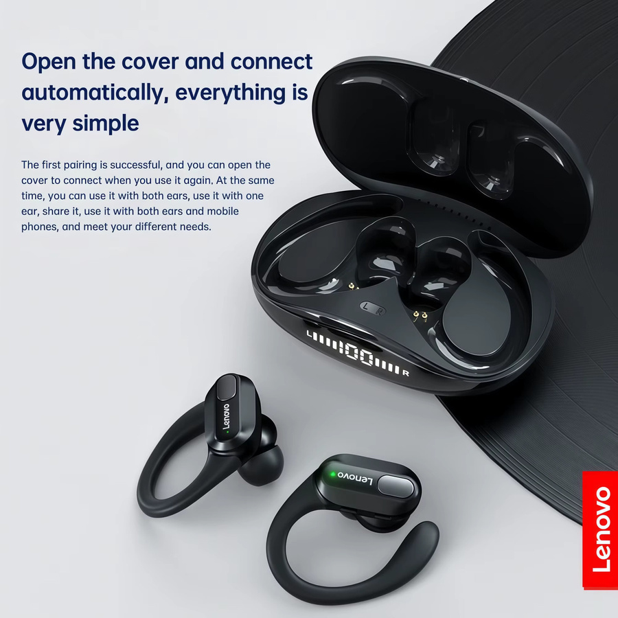 Lenovo XT80 TWS Ohrbügel-Sportkopfhörer kabellose Bluetooth-Headsets mit HiFi-Stereo und LED-Leistungsanzeige - Bild 5