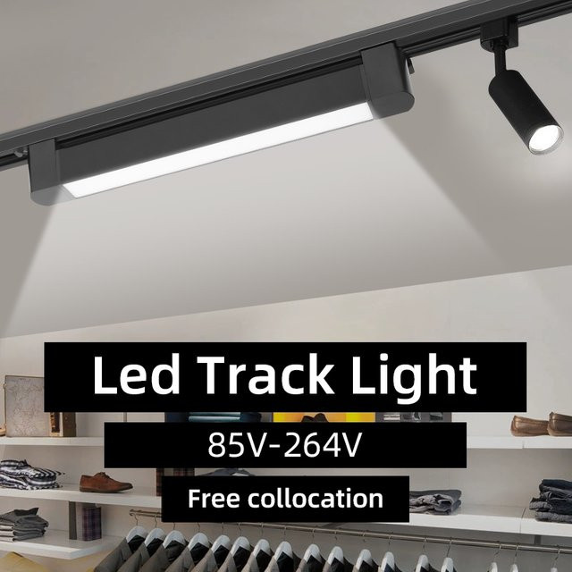 CANMEIJIA LED-Schienenstrahler-Set aus Aluminium für Innenbeleuchtung und Bekleidungsgeschäfte in Schwarz oder Weiß - Bild 1