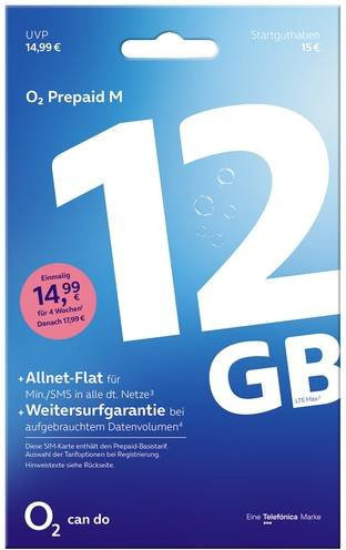 O2 Prepaid M Standard Prepaid-Karte in Blau ohne Vertragsbindung - Bild 1