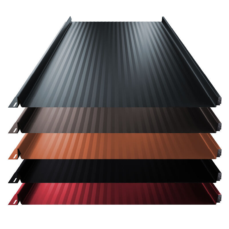 Stehfalz Terrano Dach und Wand von Blachotrapez GmbH aus Stahl in Schwarz mit Miniwelle, Breite: 52,5 cm, Materialstärke: 0,50 mm und 25 µm Polyesterbeschichtung - Bild 1