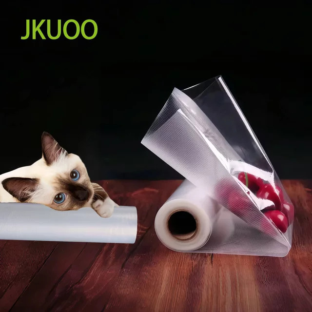 JKUOO Vakuumierbeutel Rollen für Lebensmittel, transparent, gefrierschrankgeeignet - Bild 1