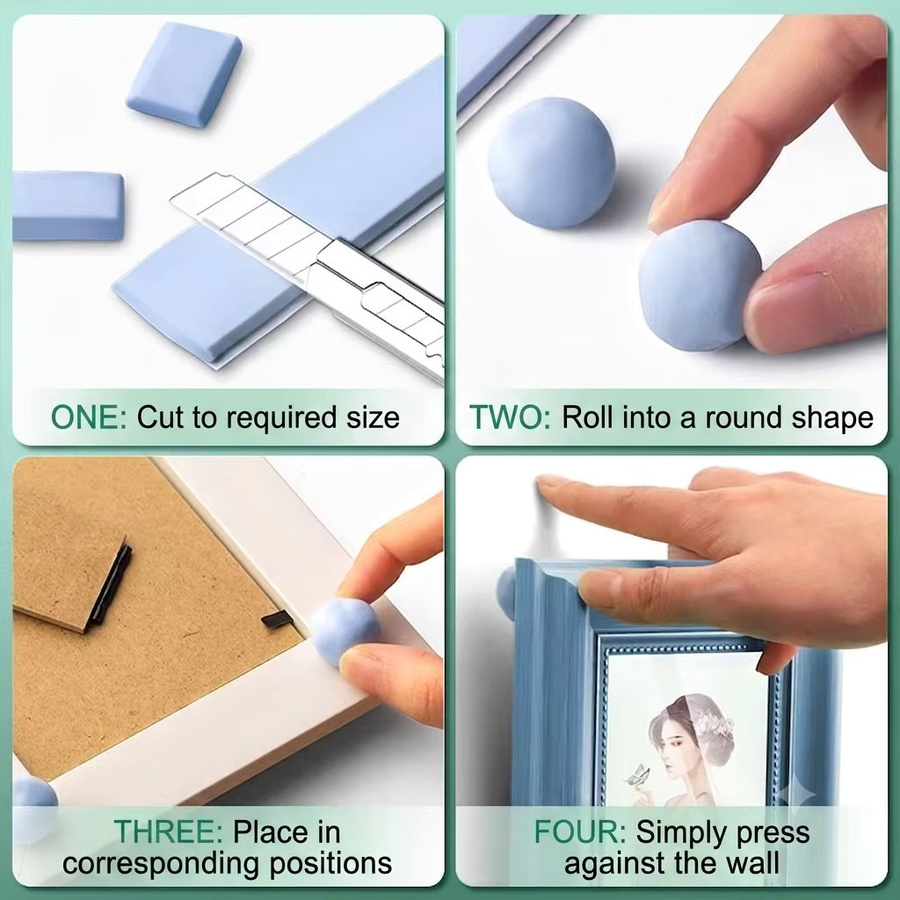 Bostik BluTack Hochviskoses Rückstandsfreies Klebemittel in Blau und Weiß für Fotowände, Rahmen, Poster und Dekorationen - Bild 4