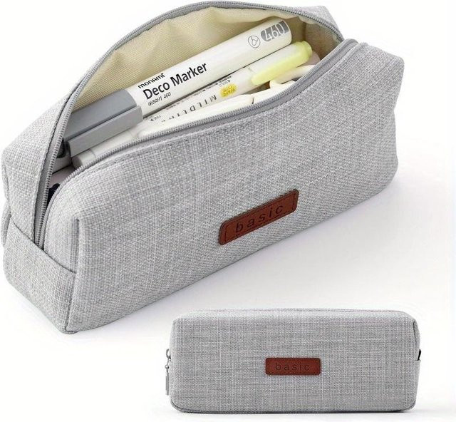 Canvas-Federmäppchen von Fashion Accessories Crystal Jewelry in Grau als Organizer für Schreibwaren und Kosmetik - Bild 1