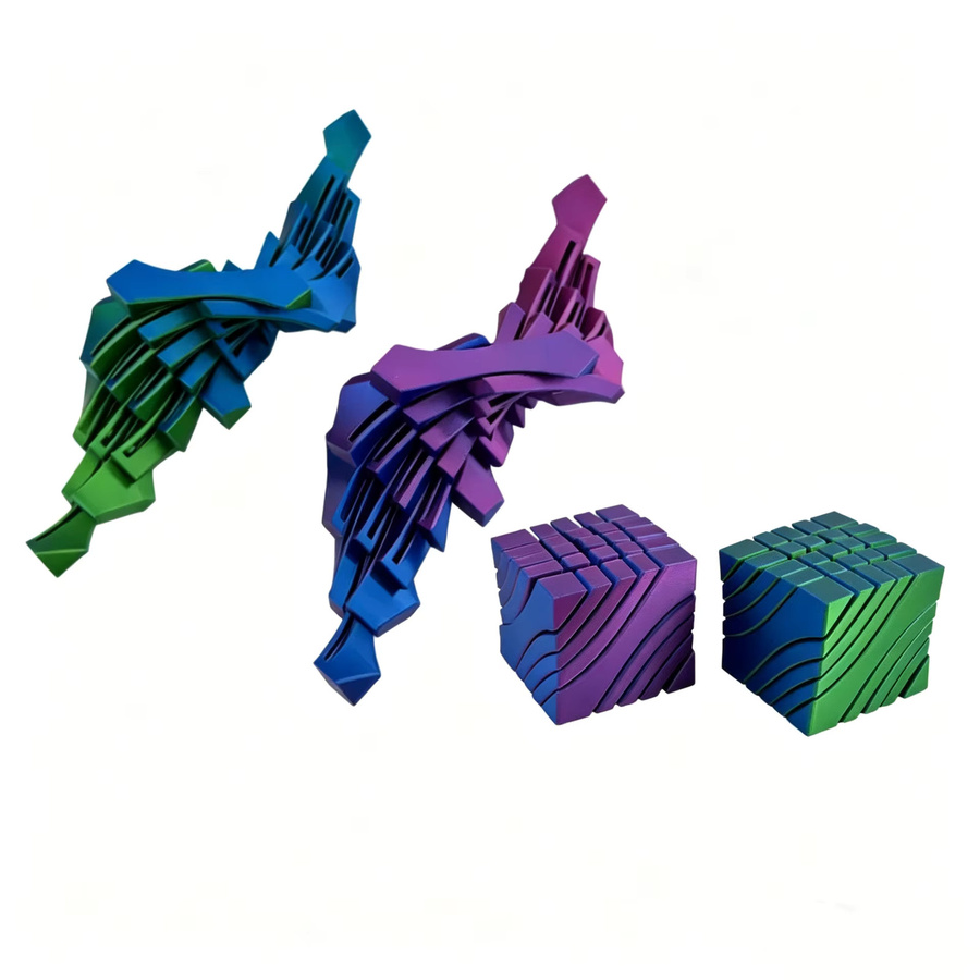SMHXIANGQIANJIN 3D-gedruckter Flüssigkeitsfluss-Rubik's-Würfel, Fidget Twist Kugel - Bild 3