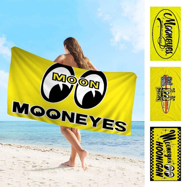 M-Mooneyes Mikrofaser-Strandtuch für Erwachsene, gelb, schnelltrocknend und sandabweisend - Bild 1