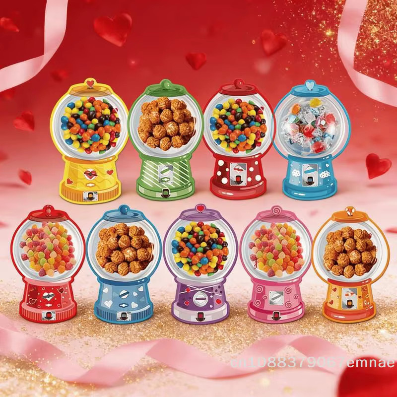 ZYAS DIY Valentinstag Süßigkeiten-Karten im Kaugummiautomat-Design für Kinder, Mehrfarbig, 36 Stück - Bild 4