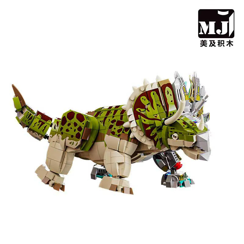 MJ BLOCK Dinosaurier-Bausteine, Mechanisches Triceratops-Modell, für Erwachsene - Bild 2