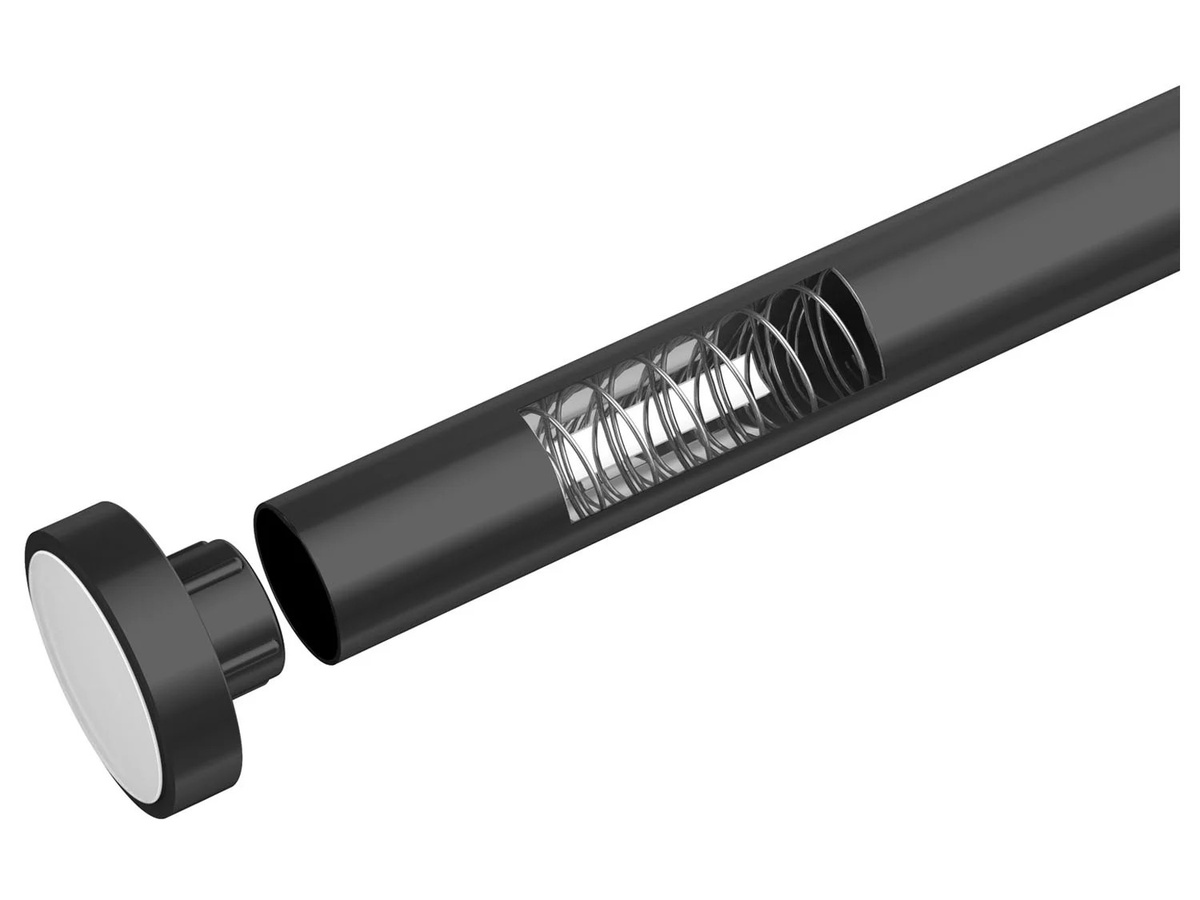 WENKO Teleskop-Duschstange Luz in Schwarz aus Aluminium und Edelstahl, Höhe: 70 - 115 cm - Bild 1