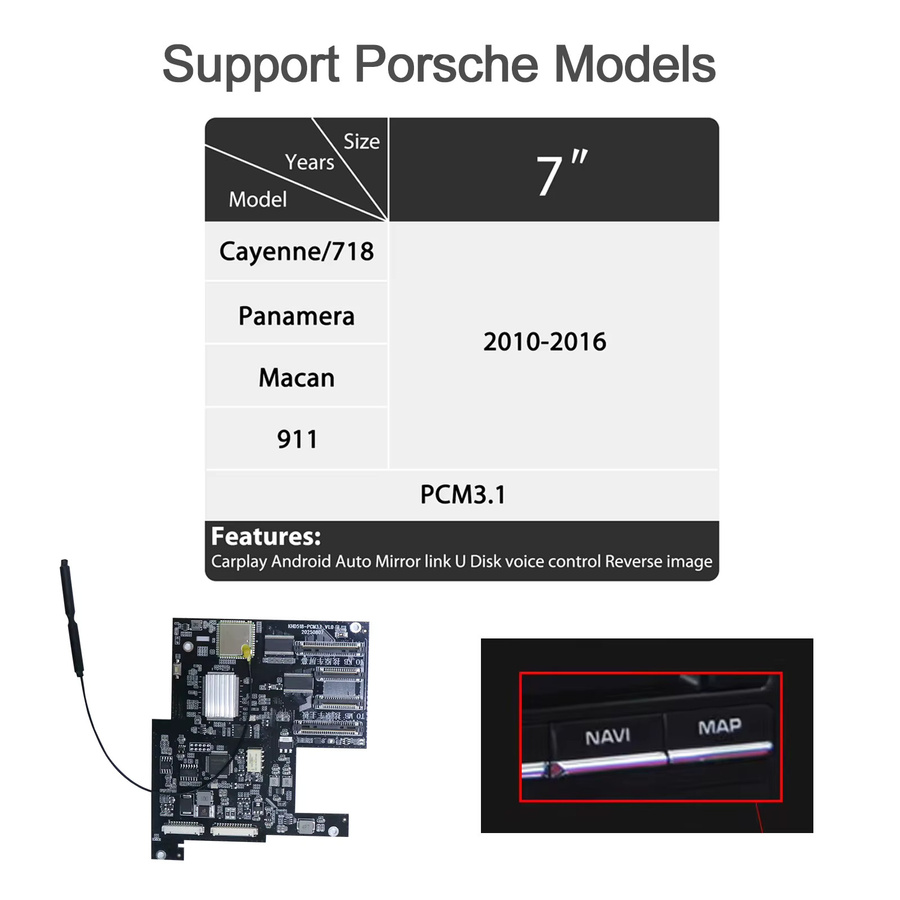 AUTOABC Kabelloses CarPlay und Android Auto Modul für Porsche PCM 3.1 in Schwarz - Bild 5