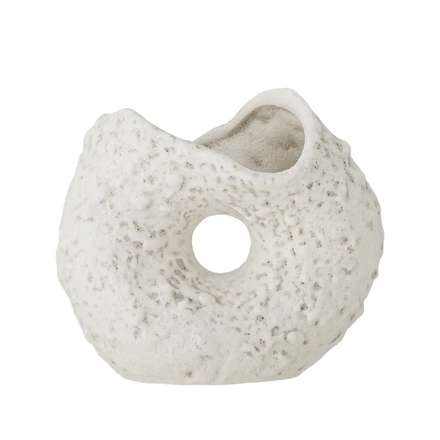 Bloomingville Keramikvase Fianna in Weiß mit unregelmäßiger Form, Höhe: 13 cm, Breite: 12 cm, Tiefe: 7,5 cm - Bild 1