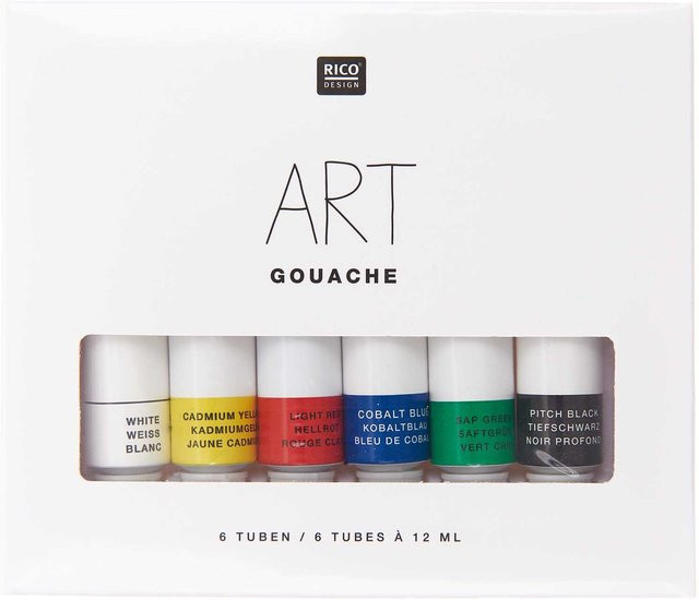 Rico Design ART Gouache Set Basic mit 6 Farben à 12ml - Bild 1