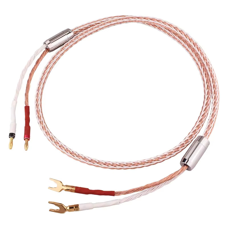 YYAUDIO High-End 7N OCC 8TC Lautsprecherkabel mit vergoldeten Bananensteckern in Gold - Bild 3